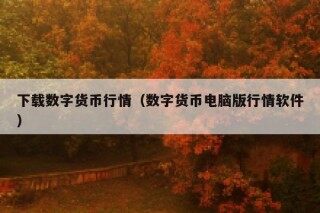 下载数字货币行情（数字货币电脑版行情软件）