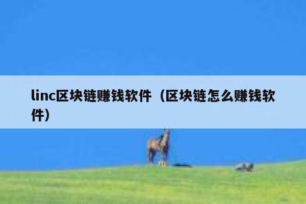 linc区块链赚钱软件（区块链怎么赚钱软件）-第1张图片-芝麻交易所下载
