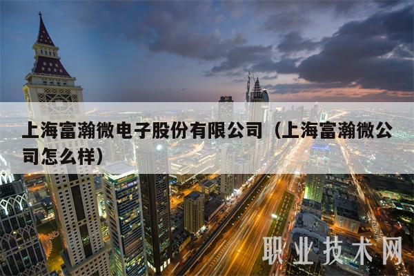 上海富瀚微电子股份有限公司(上海富瀚微公司怎么样)