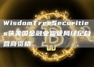 WisdomTreeSecurities获美国金融业监管局经纪自营商资格