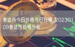 泰达币今日价格今日行情_20230109泰达币价格分析