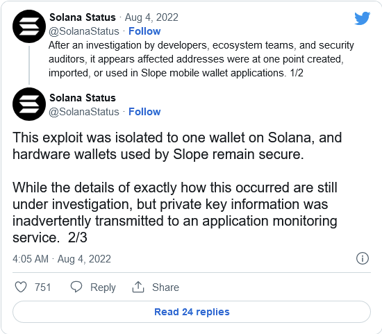 价值数百万美元的Solana加密货币盗窃案被认为与Slope手机钱包有关-第2张图片-芝麻交易所下载 价值数百万美元的Solana加密货币盗窃案被认为与Slope手机钱包有关-第2张图片-芝麻交易所下载